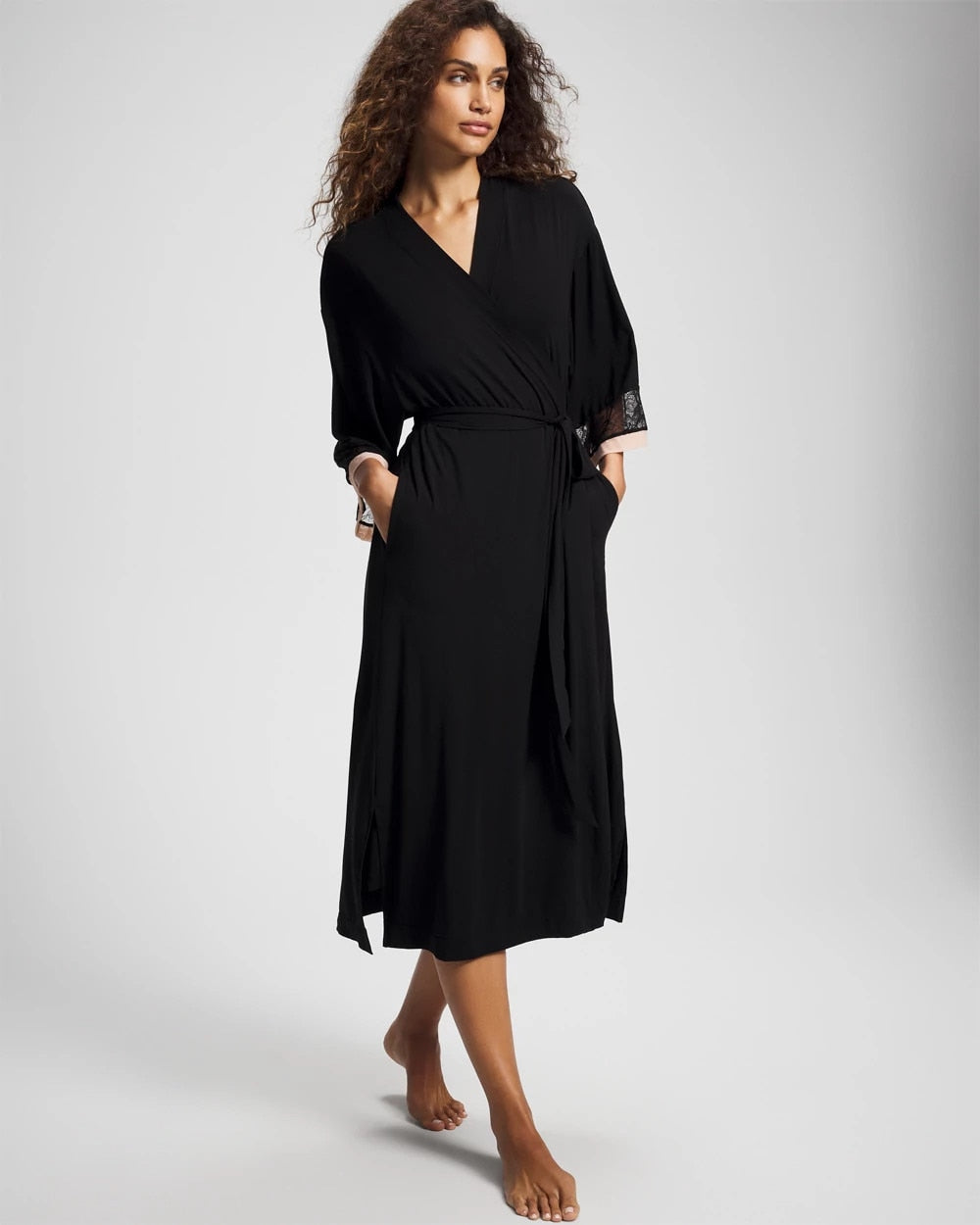 Lace Midi Robe - BLACK | Soma near me
