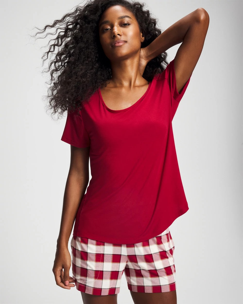 Packaged Short-Sleeve Short Pajama Set - DREAMSCAPE PLAID CHAMP | Soma outlet