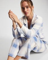 Long Sleeve Pajama Set - FROSTED PLAID BLUE | Soma for sale