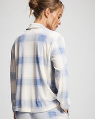 Long Sleeve Pajama Set - FROSTED PLAID BLUE | Soma for sale