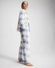 Long Sleeve Pajama Set - FROSTED PLAID BLUE | Soma for sale