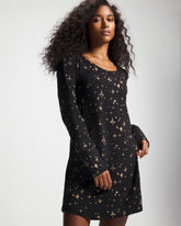 Long-Sleeve Sleepshirt - STELLAR SCENE BLACK/FOIL | Soma on sale