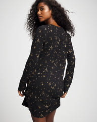 Long-Sleeve Sleepshirt - STELLAR SCENE BLACK/FOIL | Soma on sale
