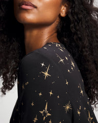 Long-Sleeve Sleepshirt - STELLAR SCENE BLACK/FOIL | Soma on sale