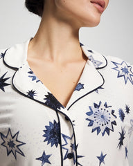 Cool Nights Long Sleeve Notch Collar with Piped Placket Pajama Top - CELESTIAL CHARMS CHAMP | Soma Online