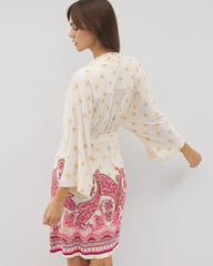 Kimono Short Robe - KASHMIR PAISLEY PLCD CH | Soma near me