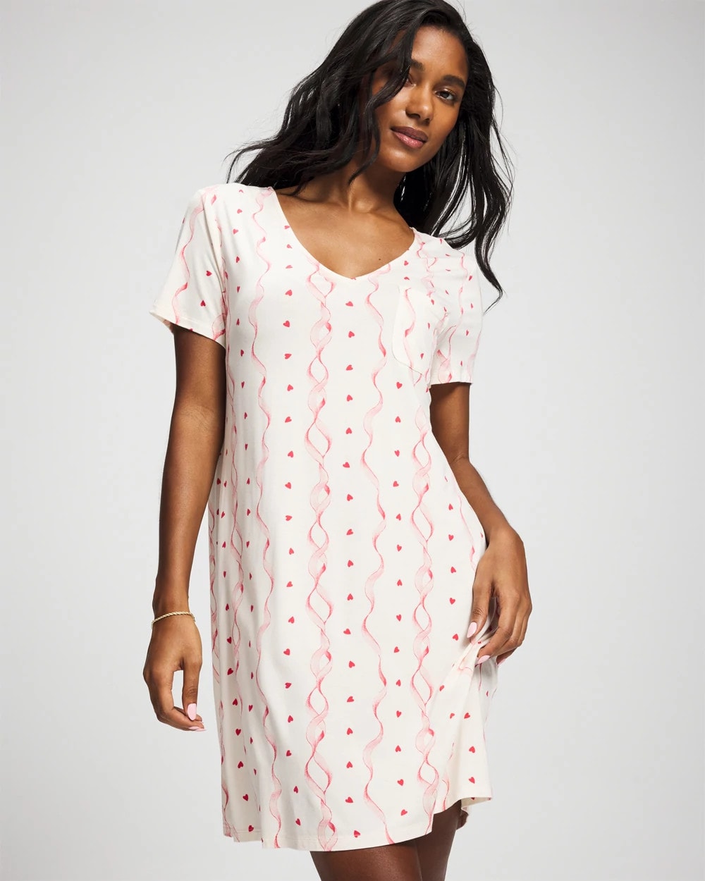 Short Sleeve Sleepshirt - COQUETTE VALENTINE CHAMP | Soma Online