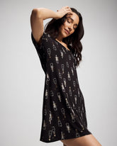 Short Sleeve Sleepshirt - CHAMPAGNE POP BLACK/FOIL | Soma sale