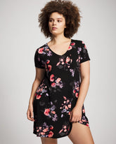 Short Sleeve Sleepshirt - FLORAL DREAMS BLACK | Soma on sale