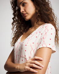 Short Sleeve Long Sleepshirt - COQUETTE VALENTINE CHAMP | Soma Online