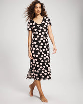 Short Sleeve Long Sleepshirt - MANDALA HEARTS BLACK | Soma outlet