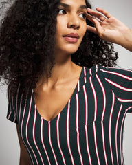Short Sleeve Long Sleepshirt - MIDNIGHT STRIPE GREEN JOL | Soma for sale