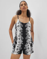 Flyaway Pajama Cami - STAMPED FLORAL SCARF BLK | Soma Online