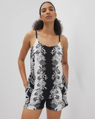 Flyaway Pajama Cami - STAMPED FLORAL SCARF BLK | Soma Online