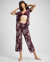 Piped Crop Pajama Pants - PAISLEY SPLENDOR PLUM | Soma on sale