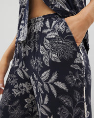 Piped Crop Pajama Pants - MEANDERING GARDEN NAVY | Soma sale