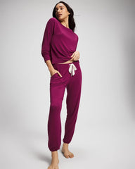 Banded Ankle Pajama Pant - POMEGRANATE WINE | Soma near me