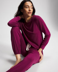 Banded Ankle Pajama Pant - POMEGRANATE WINE | Soma near me