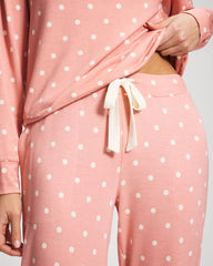 Banded Ankle Pajama Pant - DREAMY DOT MID BLUSH PINK | Soma for sale