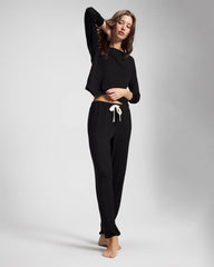 Banded Ankle Pajama Pant - BLACK | Soma Online