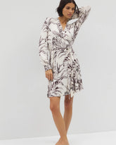 Long-Sleeve Short Robe - PALM PERFECT CHAMPAGNE | Soma outlet