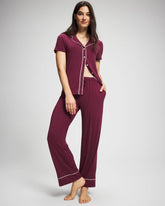 Solid Piped Pajama Pant - VELVET PLUM | Soma sale