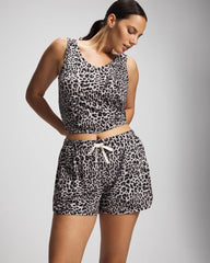 Curved Hem Pajama Shorts - DIVINE LEOPARD TAUPE | Soma Online