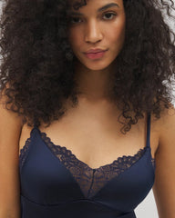 Lace-Trim Pajama Cami - NIGHTFALL NAVY | Soma on sale