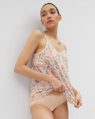 V-Neck Pajama Cami - VINE PAISLEY CHAMPAGNE M | Soma outlet