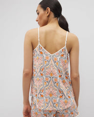 V-Neck Pajama Cami - VINE PAISLEY CHAMPAGNE M | Soma outlet