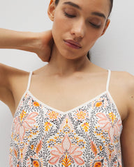 V-Neck Pajama Cami - VINE PAISLEY CHAMPAGNE M | Soma outlet