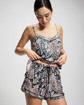 Relaxed Piped Pajama Short - REGAL PAISLEY BLACK | Soma outlet