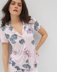 Short Sleeve Notch Collar Pajama Top - FLORAL HAVEN SUGAR COATED | Soma for sale