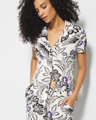 Short Sleeve Notch Collar Pajama Top - FLY BY NIGHT CHMPGNE DRMS | Soma outlet