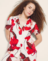 Short Sleeve Notch Collar Pajama Top - TROPIC LIKE ITS HOT WS | Soma for sale
