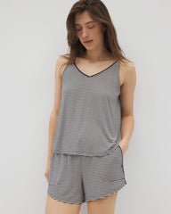 Pom Trim Pajama Cami - NIGHTCAP STRIPE NAVY | Soma discount