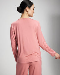 Lace Long Sleeve Pajama Top - ANTIQUE PINK | Soma outlet