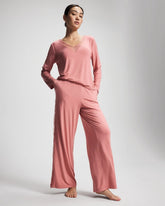 Lace Relaxed Wide Leg Pajama Pant - ANTIQUE PINK | Soma on sale
