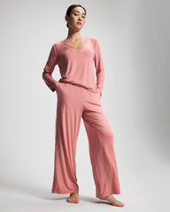 Lace Relaxed Wide Leg Pajama Pant - ANTIQUE PINK | Soma on sale