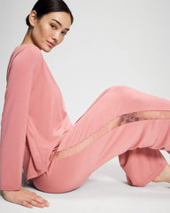 Lace Relaxed Wide Leg Pajama Pant - ANTIQUE PINK | Soma on sale