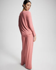 Lace Relaxed Wide Leg Pajama Pant - ANTIQUE PINK | Soma on sale