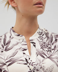 Short-Sleeve Button-Front Pajama Top - PALM PERFECT CHAMPAGNE | Soma sale