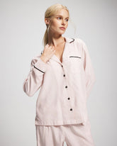 Long-Sleeve Notch Collar Pajama Top - STOCKING STRIPE VERT PINK | Soma near me