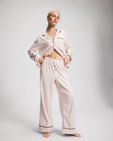 Velvet Piped Relaxed Pajama Pant - STOCKING STRIPE VERT PINK | Soma outlet