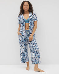 Cropped Pajama Pants - PRISM GEO MID NAVY | Soma near me