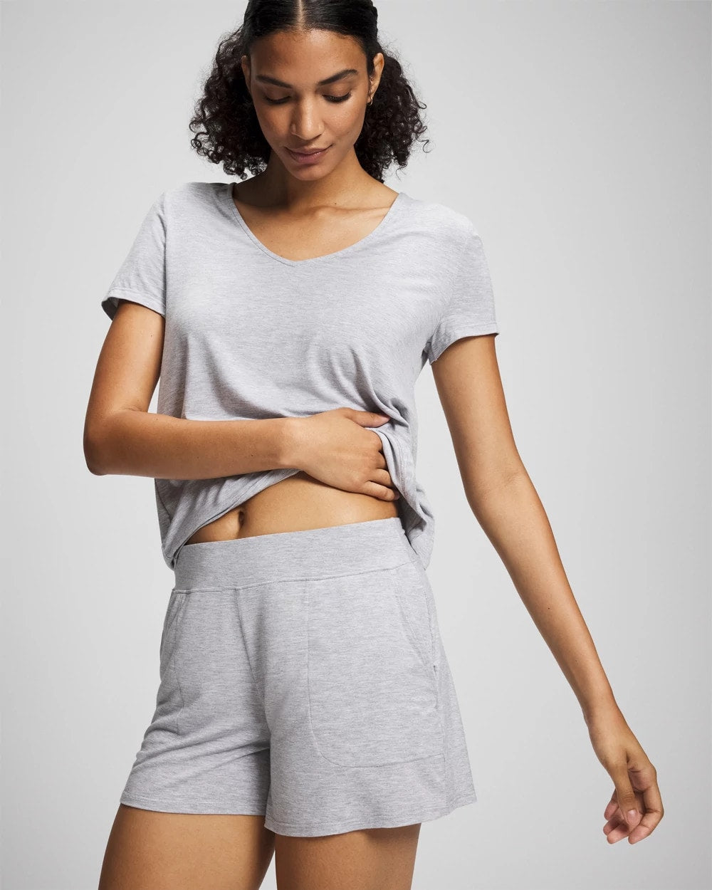Short Sleeve Pajama Tee - HEATHER OPAL GRAY | Soma outlet