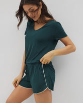 Solid Piped Pajama Shorts - DARK SEA | Soma discount