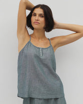 Cotton Gauze Pajama Cami - DARK SEA CROSSDYE | Soma outlet