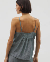 Cotton Gauze Pajama Cami - DARK SEA CROSSDYE | Soma outlet