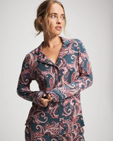 Long-Sleeve Printed Notch Collar Pajama Top - IMPERIAL PAISLEY MD PET | Soma discount